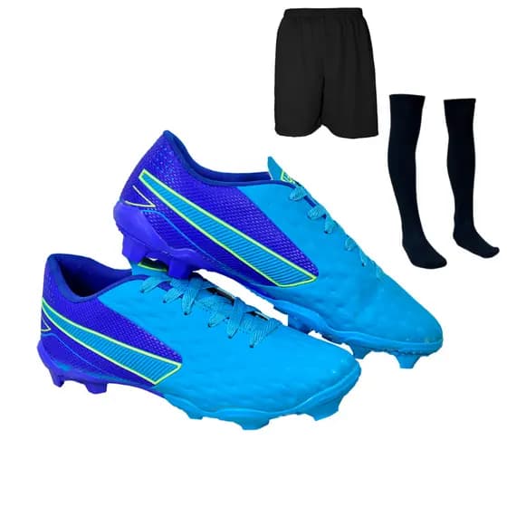 Chuteira Impactor Campo Adulto Confortável Uzze Sport + Meião Short