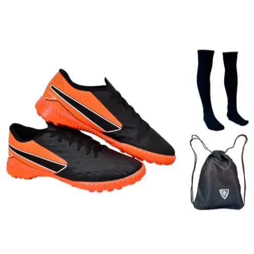Chuteira Impactor Society Adulto Alta Tração Uzze Sport + Meião Mochila
