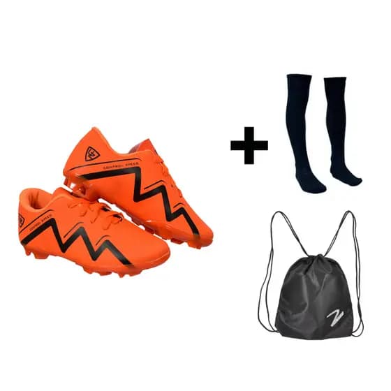 Chuteira Campo Gravado 1000 Infantil + Meião + Mochila