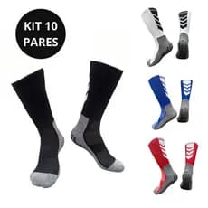 Kit 10 Meião Antiderrapante Socks Meia Futebol Corrida