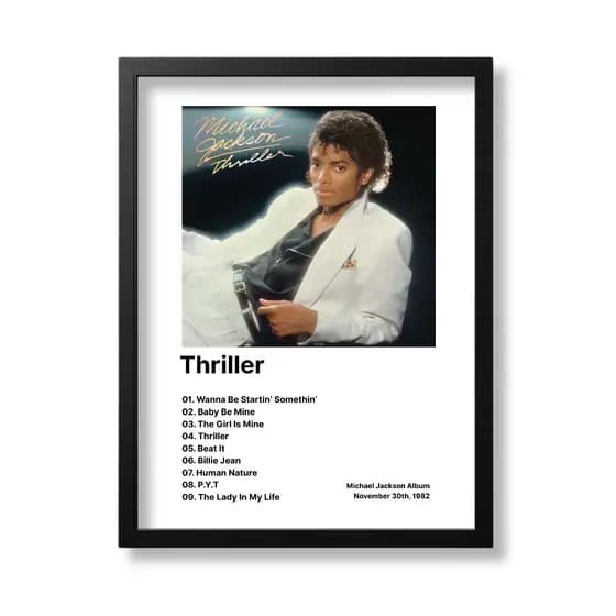 Quadro Poster Decorativo Michael Jackson Album de Musica Carreira Rei do Pop Impressão de Alta Definição Tamanho A4
