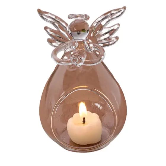 Anjo Anjinho Angel Natal Vidro Colocar Vela Luz Flor Flores