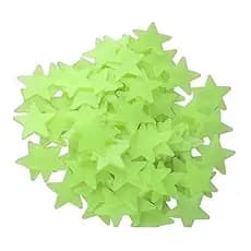 Kit 100 Estrelas Fluorescente Neon Brilha Escuro Parede Teto