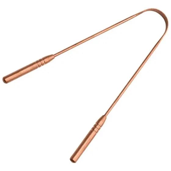 Limpador Raspador De Língua Cor cobre Para Higiene Bucal