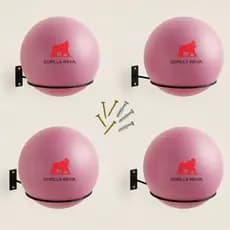 Kit 04 Suporte Bola Pilates Suiça + Parafuso e Buchas Aço Reforçado