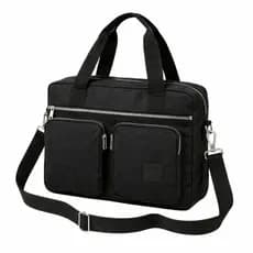Bolsa Bag Preta Feminina Nylon Transversal Lisa Resistente