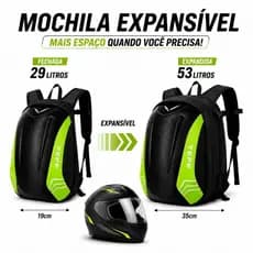 Mochila Bag Moto Motocross Motoboy à prova d'água Reflexivo Verde