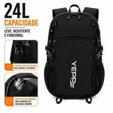 mochila 24L Esportiva academia camping trilha com apito acolchoada Unissex
