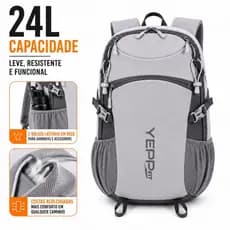 Mochila Bolsa Esportiva 24L Poliéster Academia Camping Trilha Reforçada Unissex