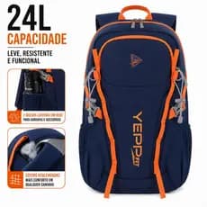 Mochila Esportiva 24L Poliéster Academia Camping Trilha Reforçada Unissex