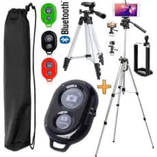 Tripé Profissional Para Câmera Suporte Celular Pedestal Ajustável Universal Controle Bluetooth Foto Vídeo Selfie Makeup