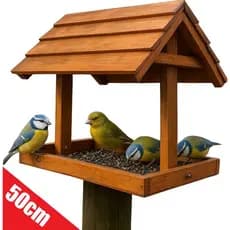 Casinha de Passarinho Para Jardim Comedouro Para Aves Tratador Alimentador Externo em Madeira Grande Enfeite Criadouro