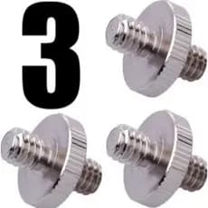Combo 3 Parafusos Adaptador 1/4 1/4 Macho Suporte Celular no Ring Light Flash Universal Selfie Pedestal Tripé Estúdio