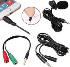Kit Microfone De Lapela Para Câmera Celular Extensor + Adaptador P3 Universal Original Videos
