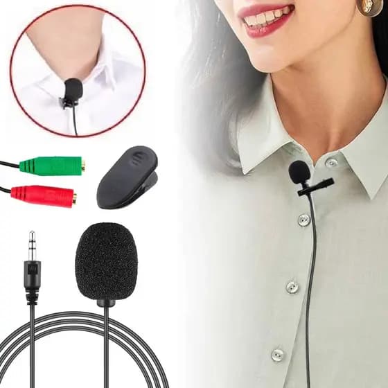 Microfone de Lapela Profissional Para Celular Câmera Iphone Android Universal P2 Gravação de Vídeo Original
