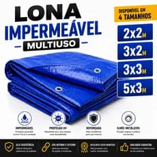 Lona Impermeável Reforçada Multiuso Polietileno Piscina  Cobertura Proteção UV com Ilhós