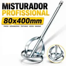 Misturador de Argamassa SDS Plus e Sextavado Batedor de Tinta Gesso Textura P/ Furadeira