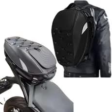 Mochila Bau Bagageiro Moto Alforge 37L Traseiro Porta Capacete Bag Impermeável Expansiva