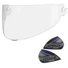 Viseira Original + Reparo Lateral P/ Capacete Attack Hsa