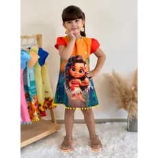 vestido infantil manga Moana , praia , verão , blogueirinha