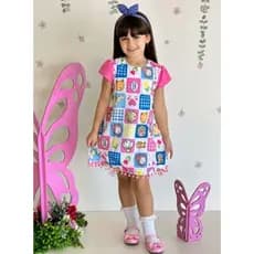 vestido infantil quadrinhos BOB GOODIE , verão, colorido , blogueirinha