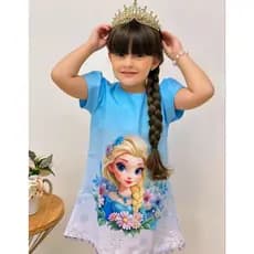 vestido infantil menina princesa , CINDERELA, personagem FROZEN com manga , verão , estilo blogueirinha
