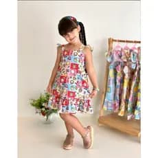 vestido infantil quadrinhos BOB GOODIE , verão alça colorido , blogueirinha