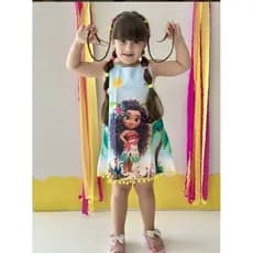 vestido infantil moana menina alça verão praia blogueirinha
