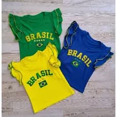 t-shirt blusa camiseta infantil menina ,  brasil , copa , blogueirinha