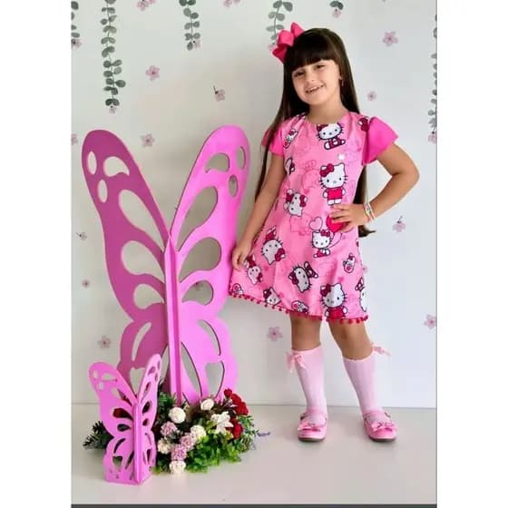 vestido trapézio, verão, hello Kitty , blogueirinha