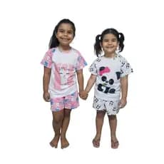 Conjunto Pijama tema Panda, Roupa de dormir Meninas e Meninos Carros, panda