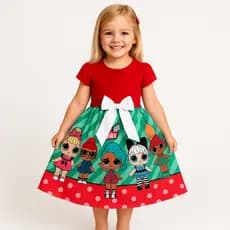 Vestido LOL Surprise , modelo  Rodado infantil Menina, Festa, dia a dia, aniversario, 1 ano, 2, 3, 4 e 5 anos