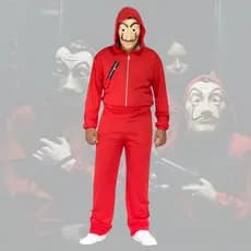 Fantasia Infantil Casa de Papel, Macacão com Zíper e Capuz e Máscara Luxo