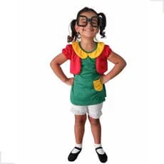 Fantasia da Chiquinha com óculos e Blusa e Shortinho super Confortável
