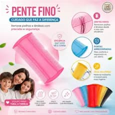 Pente Fino Resistente e Anatômico | Remoção Rápida de Piolhos