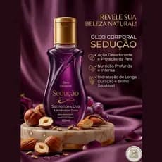 Óleo Corporal Sedução 100ml Toque Aveludado e Hidratação Intensa