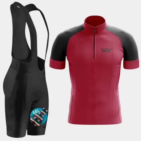 Conjunto Ciclismo Masculino Camisa Manga Curta Respirável Bretelle Gel Bike Pedal Speed