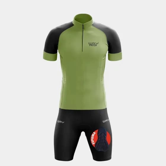 Conjunto Ciclismo Masculino Kit Camisa Way Confortável Short Bermuda Acolchoado Espuma Bicicleta
