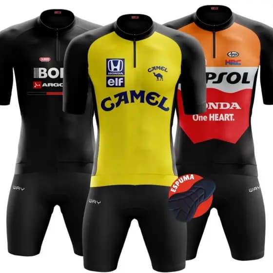 Conjunto Ciclismo Masculino Camisa Bermuda Forro Espuma Confortável Pedalar