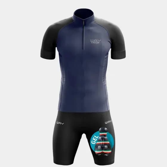 Conjunto Ciclismo Masculino Camisa Refrescante Bermuda Forro Gel Uv Mtb
