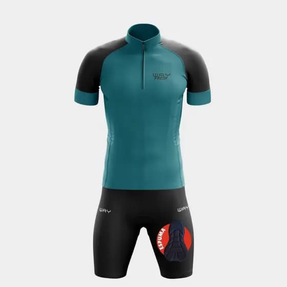 Conjunto Ciclismo Masculino Kit Camisa Way Fresh Short Bermuda Forro Espuma Conforto Bike Pedalar