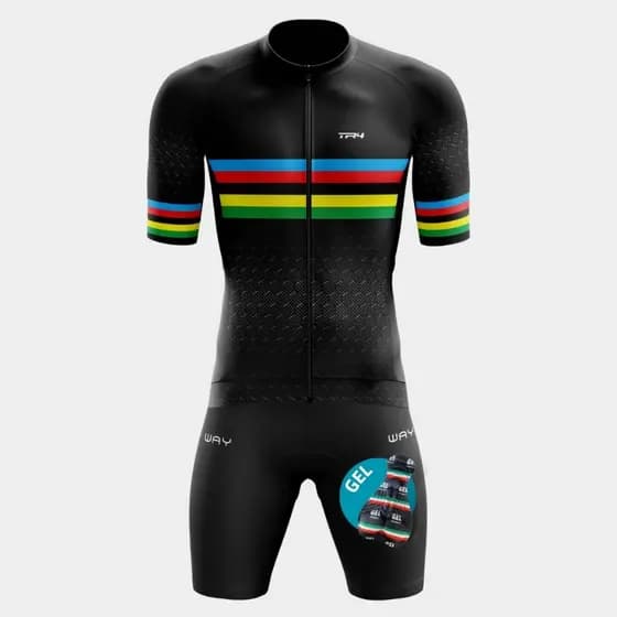 Conjunto Masculino de Ciclismo Bermuda Gel Premium Blusa Slim Bike Pedalar MTB