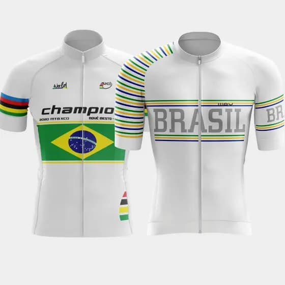 Kit 2 Camisas Camisetas Masculina Ciclismo Premium Brasil Ziper Total Bike Pedal MTB Speed