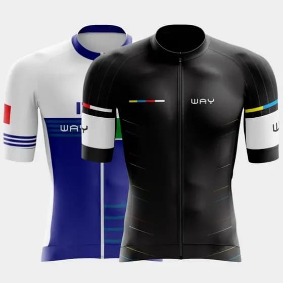 Kit 2 Camisas Camiseta Ciclismo Masculina Premium Ziper Total Proteção Uv Solar Pedal Bike Mtb