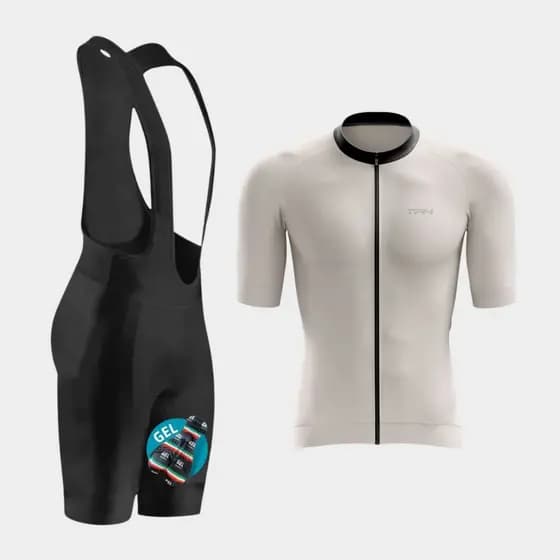 Conjunto Masculino Ciclismo Camisa Premium Zíper Total Bretelle Forro Em Gel Bike Pedal Speed
