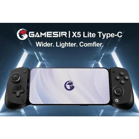 Controle de jogos móvel Gamesir X5 Lite tipo C com design leve GameSir Hall Effect Stick e função Turbo para Android