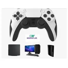 Controle game sem fio Gaminja p48 gamepad dupla vibração sem latência com touchpad microfone fone de ouvido  para ps4 ps