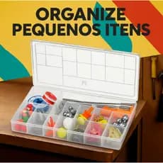 Caixa Organizadora Multiuso Com 16 Divisórias Transparente Transparente Liso
