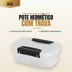 Pote Hermético Ultraforte Travas Laterais 2.1l Resistente Preto