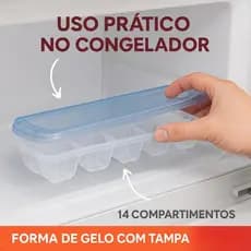 Kit 4 Formas De Gelo Com Tampa Empilhável Azul Celeste Bande Azul-celeste